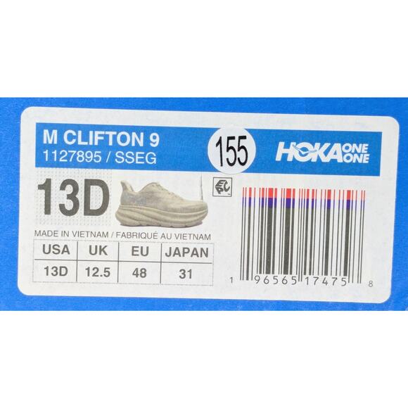 Hoka One One Shoes Mens 13 Beige Sand Clifton 9 NEW 1127895-SSEG Running Sneaker - Picture 11 of 11